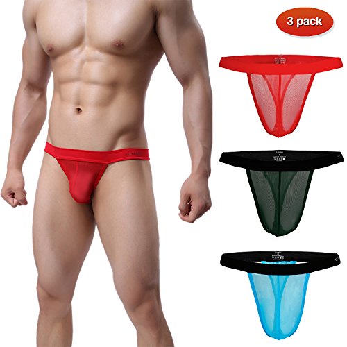 Amilia men s underwear mesh g-strings see through sexy …