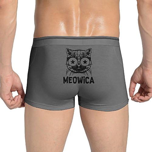 Meowica America Patriot Cat Men's ComfortableHipster\r\n Panty Underpants Thong Briefs Thongs SizeL Ash