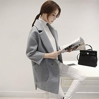 Amazon 秋冬人気 チェスターコート レディース 膝丈コート ウール