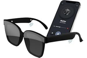 AICHIKEN Smart Glasses,Wireless Bluetooth Sunglasses,Built-in Mic & Speakers, Voice Assistant, UV Protection Audio SunGlass