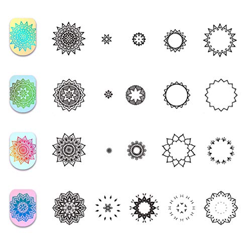Ejiubas Nail Stamping Plates Double Side Nail Art Stamping Kits DIY Layering Plates Nail Stamper Templates 2pcs Nail Art Design EJB-X14 X15