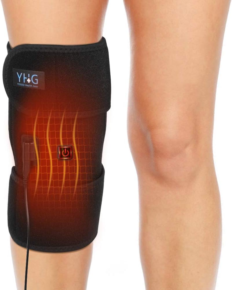 Heating Knee Brace Wrap, Knee Warmer Hot and Cold Therapy Wrap with 3 Temperature Setting for