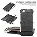 for Apple iPhone 6 Plus and Apple iPhone 6s Plus 5.5 inch Case, FLOVEME Vintage 2 in 1 Zipper Magnetic Wallet Leather 18 Card Slots Handbag Full Protection Flip Pouch Kickstand Cover Holder - Black
