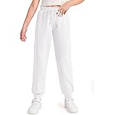 Haloumoning Girls' Sweatpants Soft Athletic Lounge Joggers Kids High Waist Casual Trousers Pants