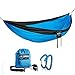 Youphoria Outdoors Double Parachute Camping Hammock Lightweight Nylon Compression Travel Hammock with Premium Wiregate Aluminum Carabiners - Straps Not Included