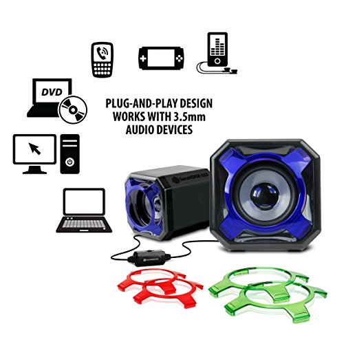 image for GOgroove Computer Speakers USB Powered Stereo 3.5mm Wired PC Speakers 