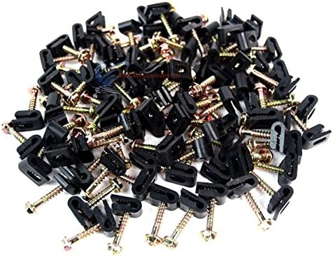 1000 Pcs Ground Wire Black Flex Clips with Screw 10 12 14 Gauge