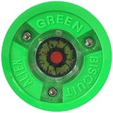 Green Biscuit Alien LED Light Passing Stick Handling Training Hockey Puck, Bright, And Durable Street Hockey Pucks, NHL Official