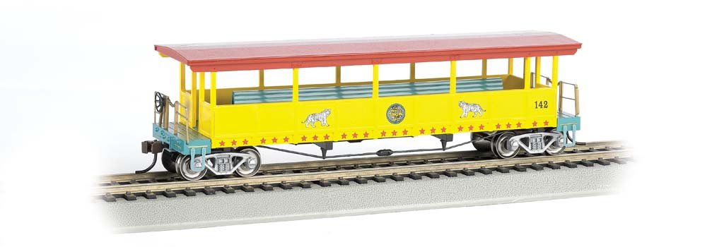 Bachmann Trains 16602 Bachmann Ringling Bros. and Barnum & Bailey Open-Sided Excursion Car with #142 Seats (HO Scale)