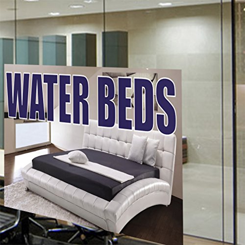 Decal Sticker Multiple Sizes Water Beds Business Water Beds Outdoor Store Sign White - 60inx40in, Set of 5