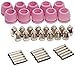 Lotos PCON40 Plasma Cutter Consumables 15 Nozzles 15 Electrodes 10 Cups for RED Color LTP5000D, LTPDC2000D and Blue Color LTP6000 40 Pieces RED