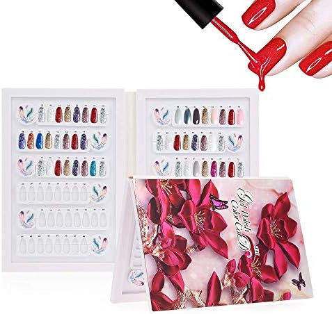 ネイルカラーディスプレイブック96色ディスプレイ取り外し可能なネイルアートジェルポリッシュカラーカード