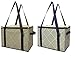 Earthwise Large Insulated Collapsible Reusable Box Shopping Grocery Bag w/zipper top (2 Pack)