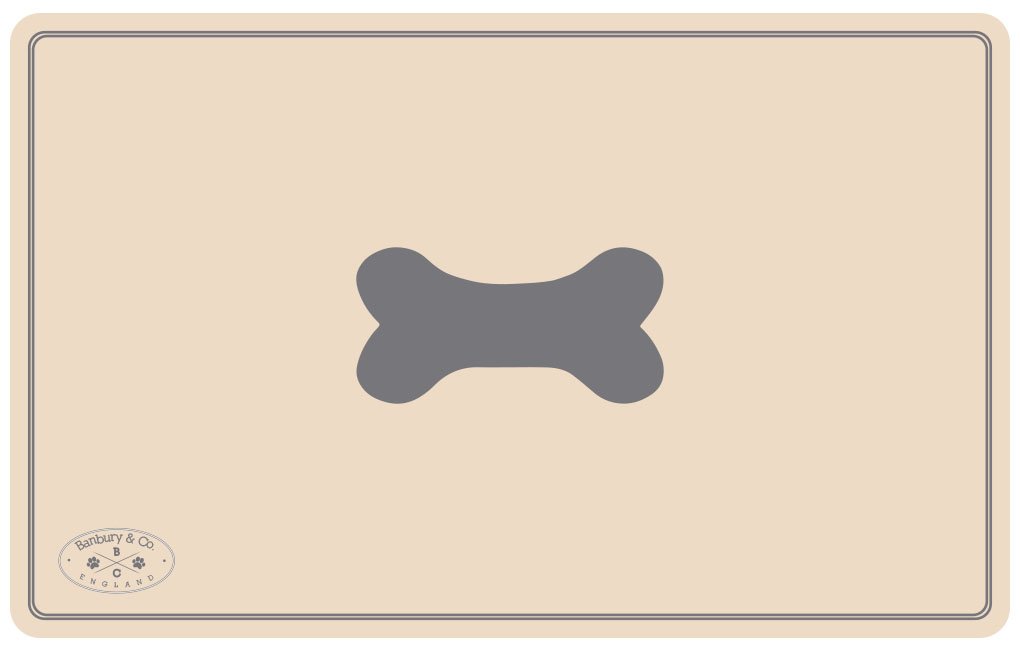 Banbury & Co Waterproof Dog Food Mat, Easy Wipe Clean Food & Water Feeding Mat for Bowls, Protects Floors From Spills & Messes - 45x30cm