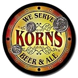Korns Family Name Beer & Ale Neoprene Coasters