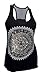 eVogues Plus Size Designer Print Racer-Back Tank Top Black2 - 3X