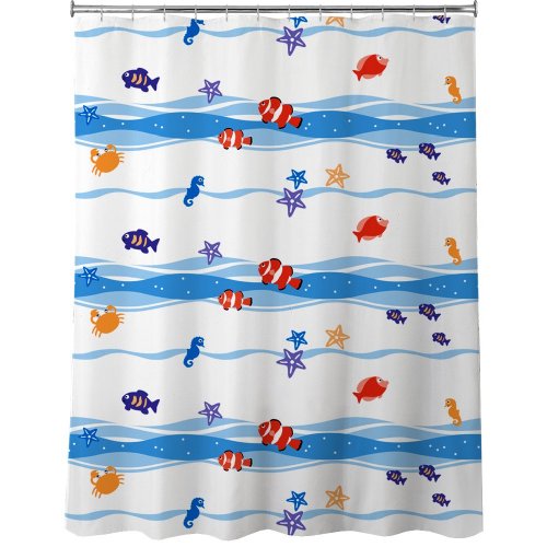 Allure Home Creations Pump Fish Shower Curtain Home & Kitchen