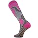 Pure Athlete Elite Ski Socks – Lightweight Merino Wool Warm Skiing Sock for Men and Women (M, Neon Pink)