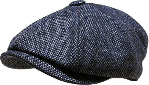 KBW-317 BLK S/M Ascot Ivy Button Newsboy Hat
