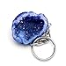 1 (One) Blue Half Occo Geode Silver Toned Key Chain - Rock Paradise Exclusive with COA AM19B6-04