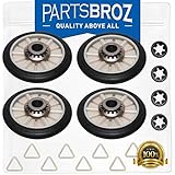 349241T (2-Pack) Rear Drum Support Roller Kit for Whirlpool Dryers by PartsBroz - Replaces AP3098345, 3389901, 3397588, 3397590, 340352, 349241, 349241TVP, 661562, AH347627, EA347627, PS347627