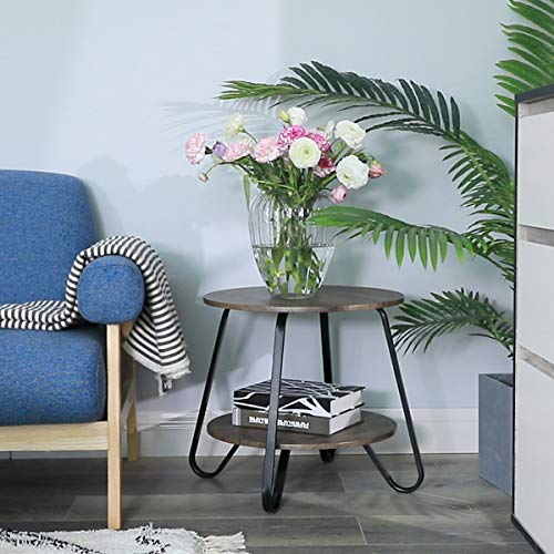 image for Coavas Vintage 2 Tiers Living Room End-Table Modern Industrial Nightst