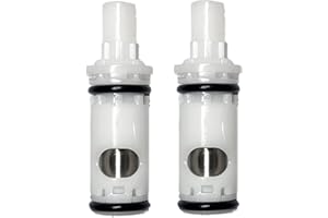 Jadiver GM 1224 1224B Cartridge Replacement Compatible with 2 Handle Faucets and Tub Showers, Durable Brass and Plastic -2 Pack