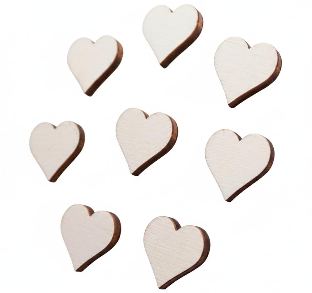 8 Pcs Mini Wooden Love Heart Fridge Magnets | friendship present uk | sentimental inspirational gift | her girls women