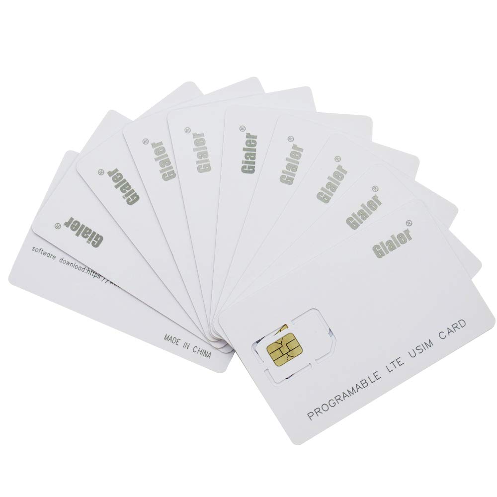 Gialer 100PCS Writable Programmable SIM Card 4G LTE WCDMA GSM Nano Micro 2FF 3FF 4FF Blank USIM Card for Telecom Operator (100pcs)