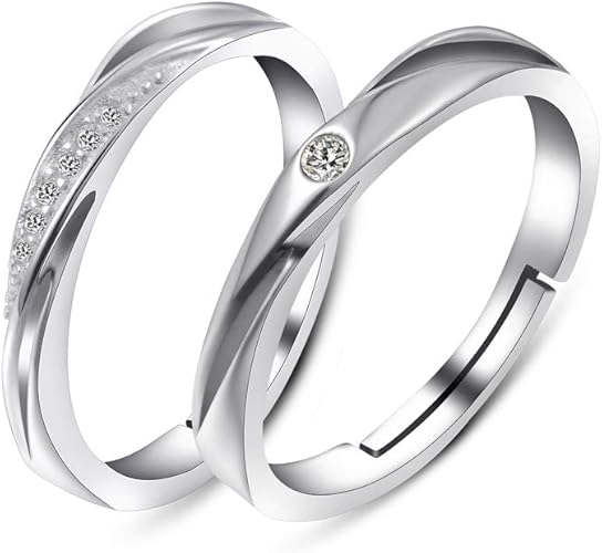 Amazon E Floral ペアリング フリーサイズ ２個セット ファッションリング 婚約指輪 シルバー925 ジルコニア Czダイヤ レディースアクセサリー リング 通販