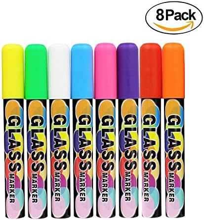 Chalk Markers by Fantastic Chase Fans Liquid Pens Best for Kids Art Chalkboard Labels Menu Board Bistro Boards - Glass Window Markers - non-toxic Erasable - 6mm Chisel (8Colors)