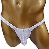 Mens String Thongs Bulge Pouch Eyelet Underwear Nylon
