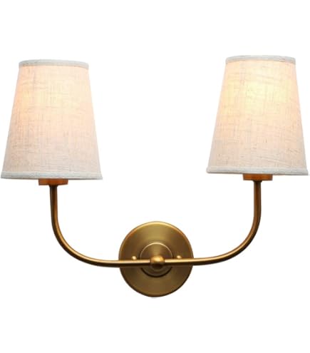 Kira Home Torche 23" 3-Light Bathroom Vanity Light - Cool Brass With White Fabric Shades