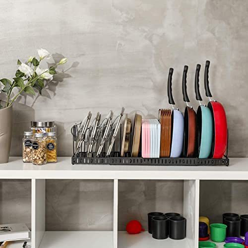 Xcosrack 15 Adjustable Dividers Pot and Pan Organizer Rack, 3 in 1