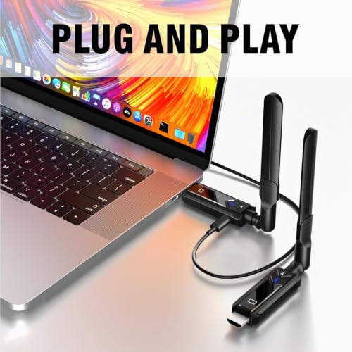 Wireless HDMI Transmitter and Receiver 400M/1312FT Wireless HDMI Transmission 1080P 1 Transmitter to 4 Receivers for Laptop, Camera, TV Box, HDTV, Monitor, Projector | 1 to 4 Streams, Plug & Play, for Laptop/PC/Camera/TV Box/Monitor/Projector