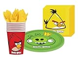 Angry Birds party supplies kit for 8 guests includes plates, cups and napkins