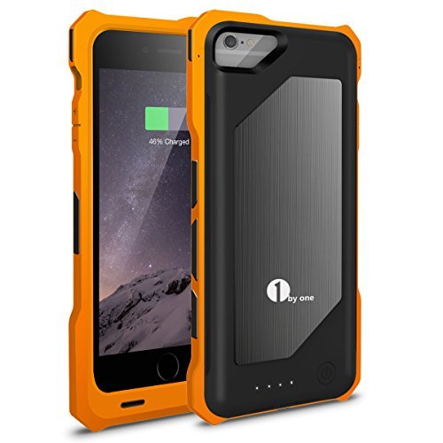 1byone 3,500 mAh Rechargeable Battery Case for iPhone 6, Protective Charging Case [Transformers Style], Yellow