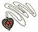 OOOUSE Retro Bronze Chain Red Heart Vintage Palace Pendant Angel Wings
