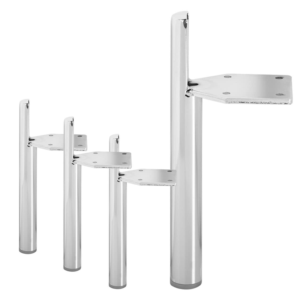 Btowin 6 inch Metal Furniture Legs, 4Pcs Modern Tapered Side-Mounted DIY Furniture Replacement Feet Chrome for Cabinet Dresser TV Stand Coffee Table