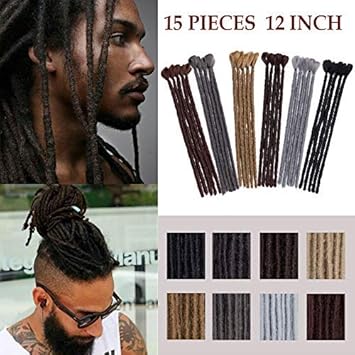 Amazon Com 12 Soft Dreadlocks Hair Extensions For Men 15pcs