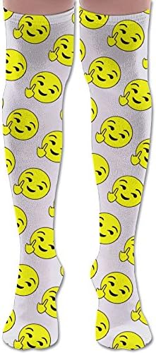 Fuck You Emoticon Women's Fashion Over The Knee High Socks (60cm)