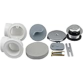 PROFLO PFWO352 1-1/2" Brass Toe Tap Tub Drain Kit - with Overflow - Chrome