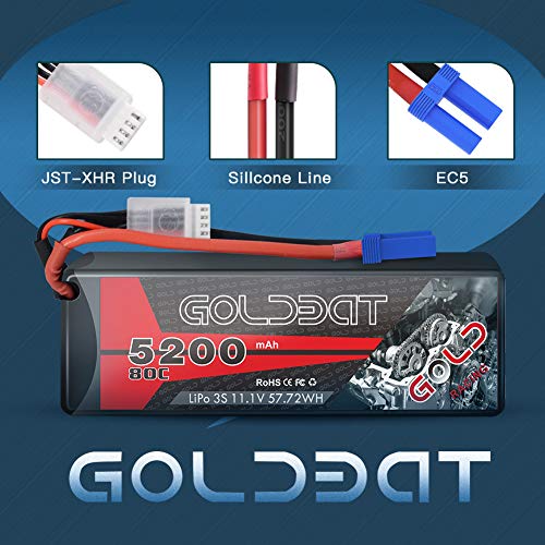 GOLDBAT 3S Lipo RC Batterie 11.1V 80C 5200mAh LiPo Batterie Hardcase Pack mit EC5 Plug für RC Auto Evader RC Truggy… – Bild 5