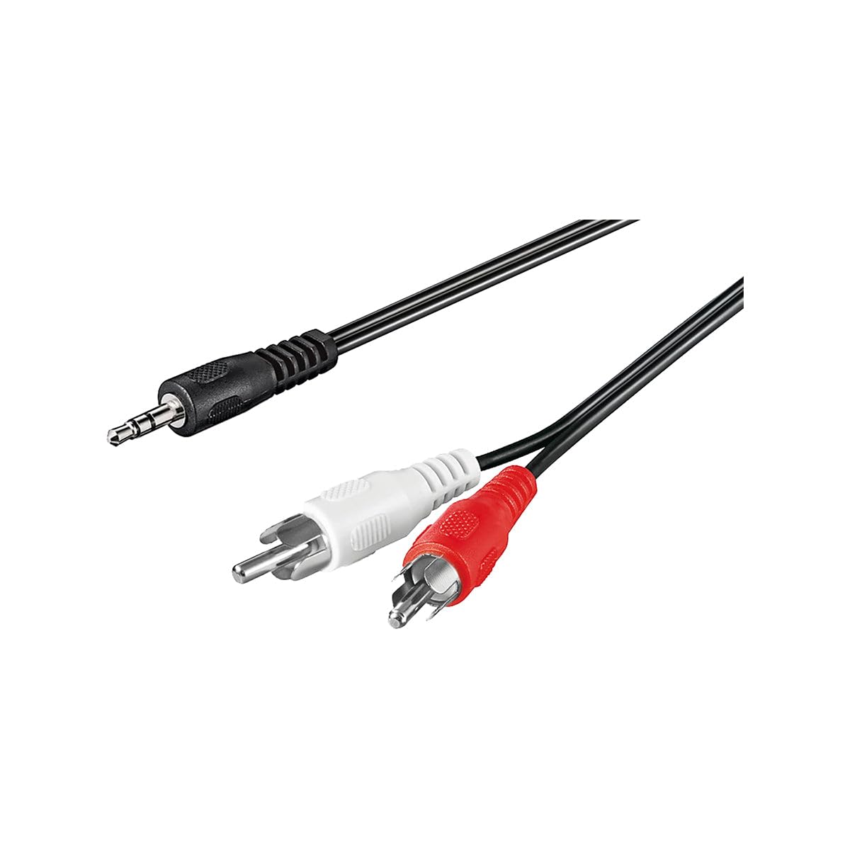 Goobay 50441 Audio Cable AUX Adapter, 3.5 mm Male to Stereo RCA Male, Black, 10 m Cable Length