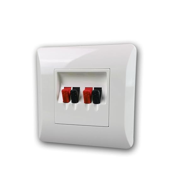 Dynavox Lautsprecher LS Wand Anschlußterminal II Unterputzmontage Anschluß Terminal Blende Boxen UP weiß 4 polig