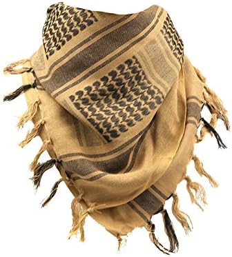 BomoWell Cotton Military Shemagh Tactical Desert Keffiyeh Head Neck Scarf Wrap Mud color One Size