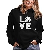 Tstars Horse Hoodie for Women and Teen Girls - Horseshoe LOVE Graphic Pullover - Gift for Riders, Owners, and Equestrian Fans