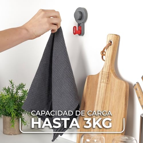 Juego de 3 ganchos adhesivos – Ganchos autoadhesivos y fuertes hasta 3 kg – Gancho de pared versátil autoadhesivo para baño, cocina y hogar – Fácil instalación sin taladrar
