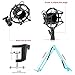 Neewer NW-800 Pro Studio Broadcasting Recording Condenser Mic Kit with NW-35 Adjustable Mic Suspension Scissor Arm Stand with Black Shock Mount and Table Mounting Clamp, Pop Filter(Blue)