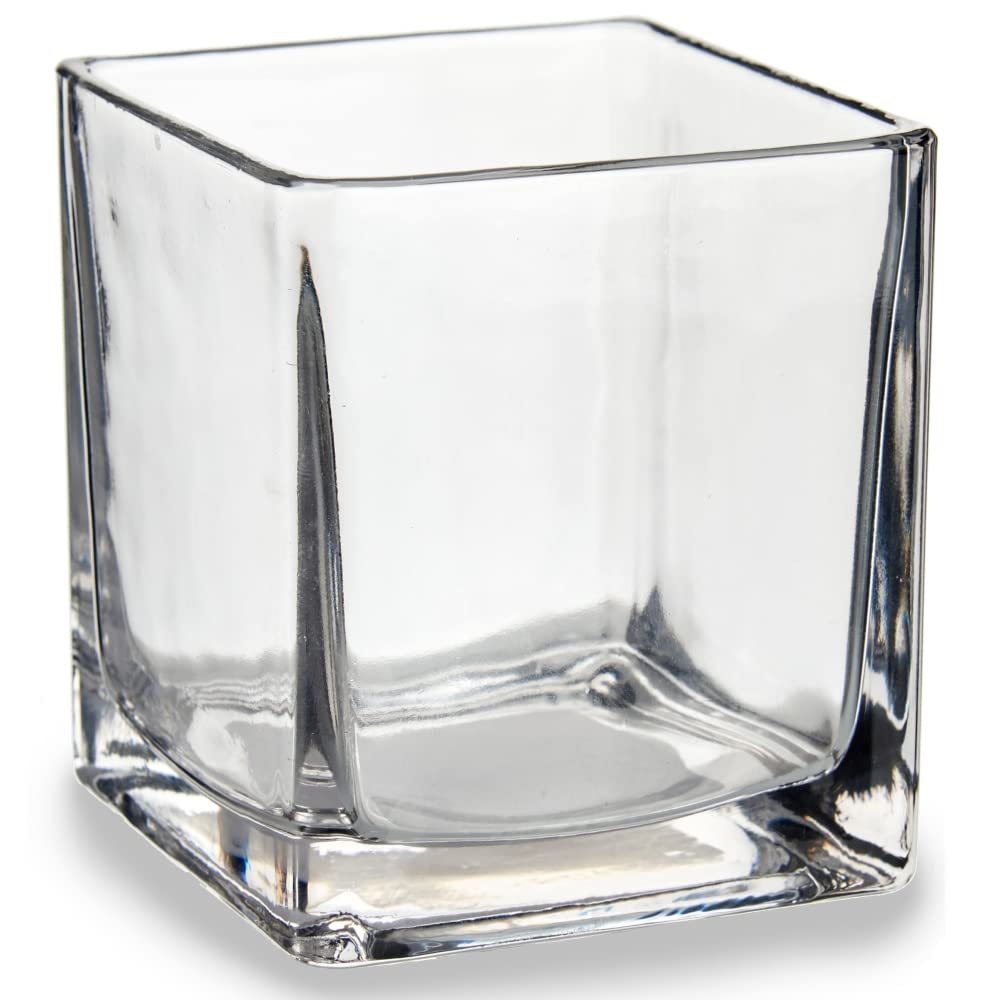 GIFTDECOR Vase - Glass Candle Holder - Unique Style, Delicate and Modern - Size: 10 x 10 cm - Candlestick Sets, Multi-Colour, Not Applicable